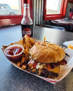 bacon cheeseburger at Green Line Grill in Colorado Springs